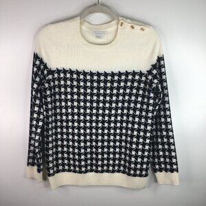Charter Club checkered  sweater black/cream size S